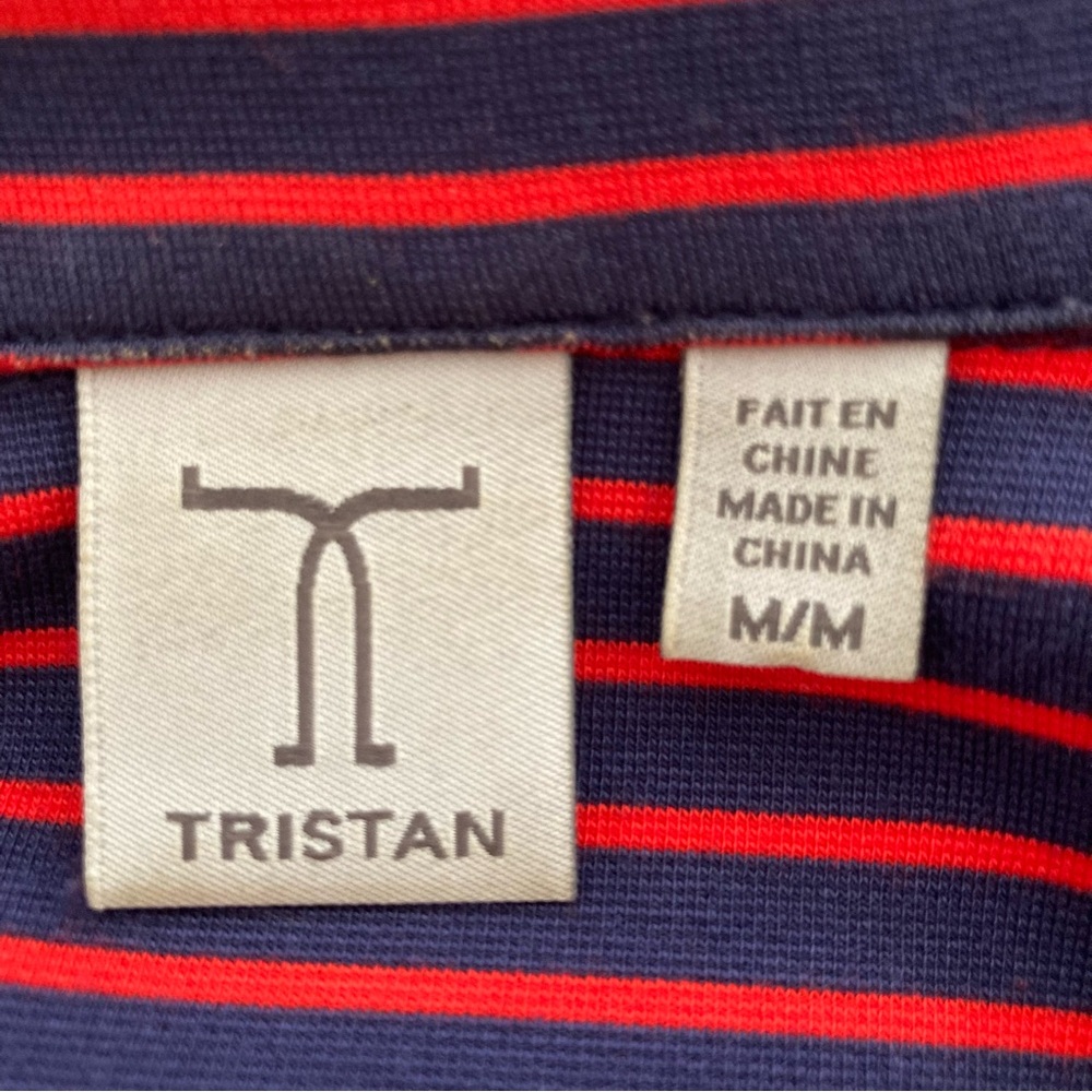 TRISTAN | Red and Blue Striped Fitted Knit Blazer Size M Like New - Picture 11 of 13